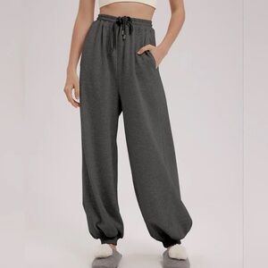 Cotton-Poly Blend Balloon Jogger Sweatpants (Dark Grey) - NAP Loungewear XL